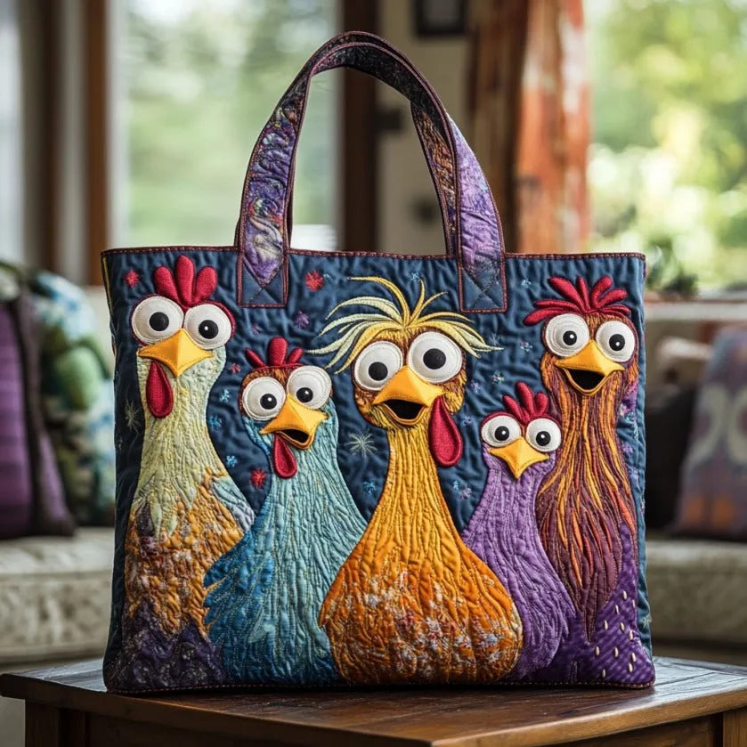 Handcrafted Bag | Five Colourful Hens
