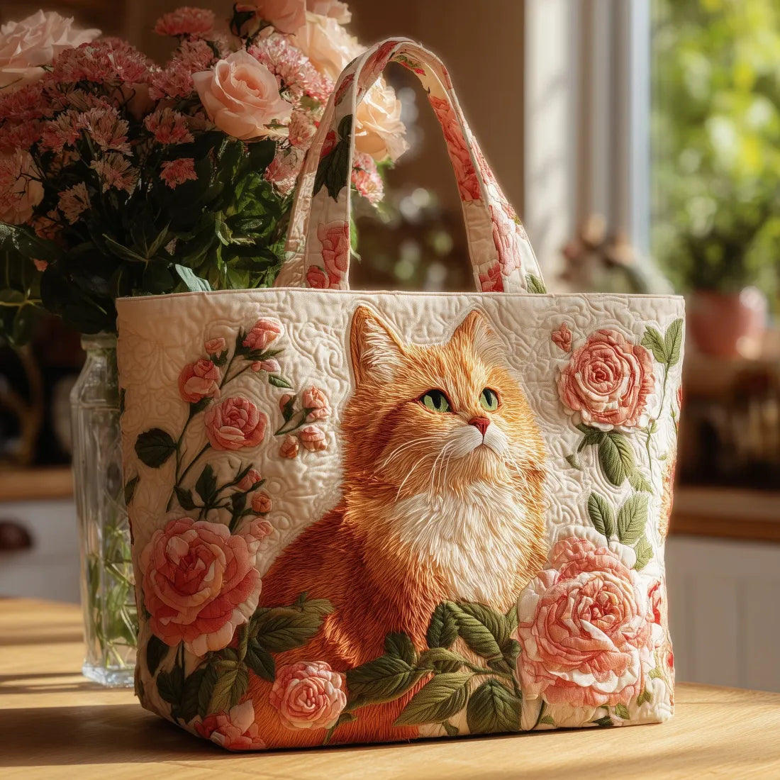 Handcrafted Bag | The Brown Cat and the Rose