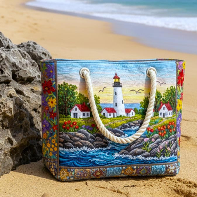 Handcrafted Beach Bag | Lighthouse Glow
