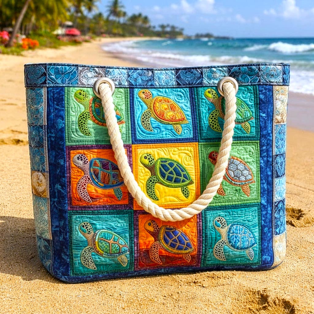 Handcrafted Beach Bag | Turtle Tranquil