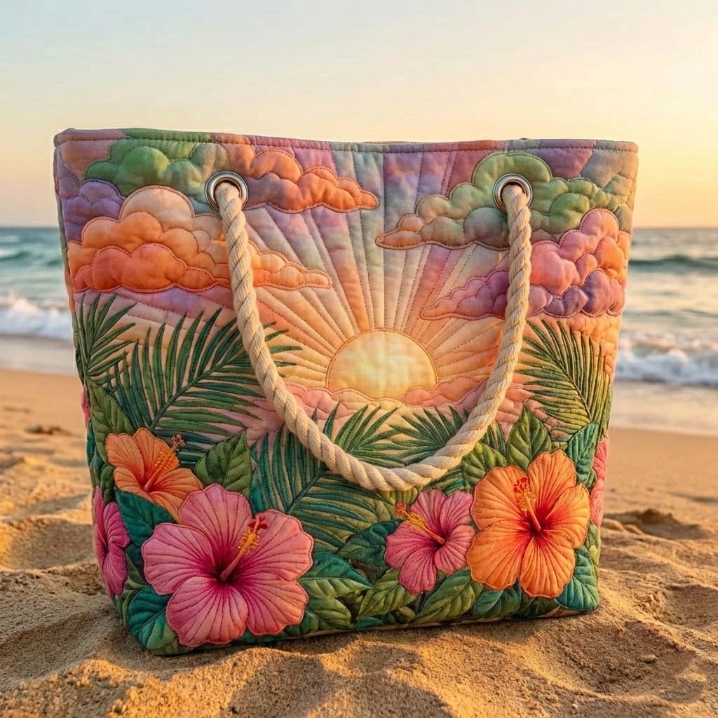 Handcrafted Beach Bag | Tropical Sunrise