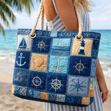 Handcrafted Beach Bag | Blue Nautical