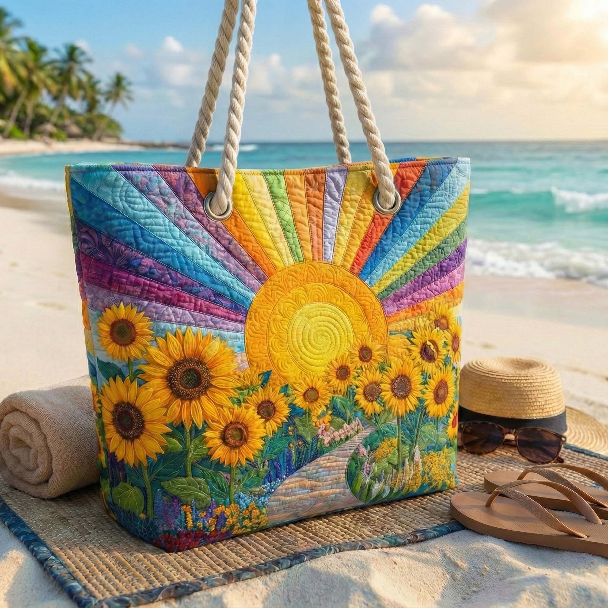 Handcrafted Beach Bag | Rainbow Sun