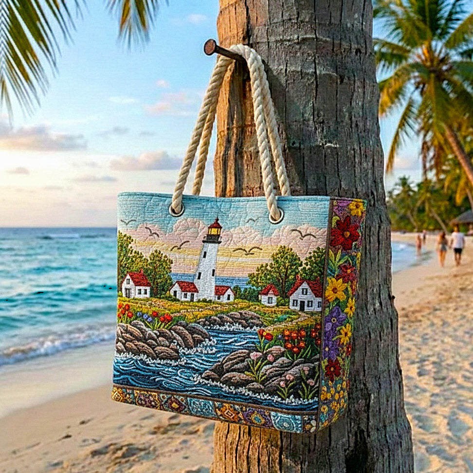Handcrafted Beach Bag | Lighthouse Glow
