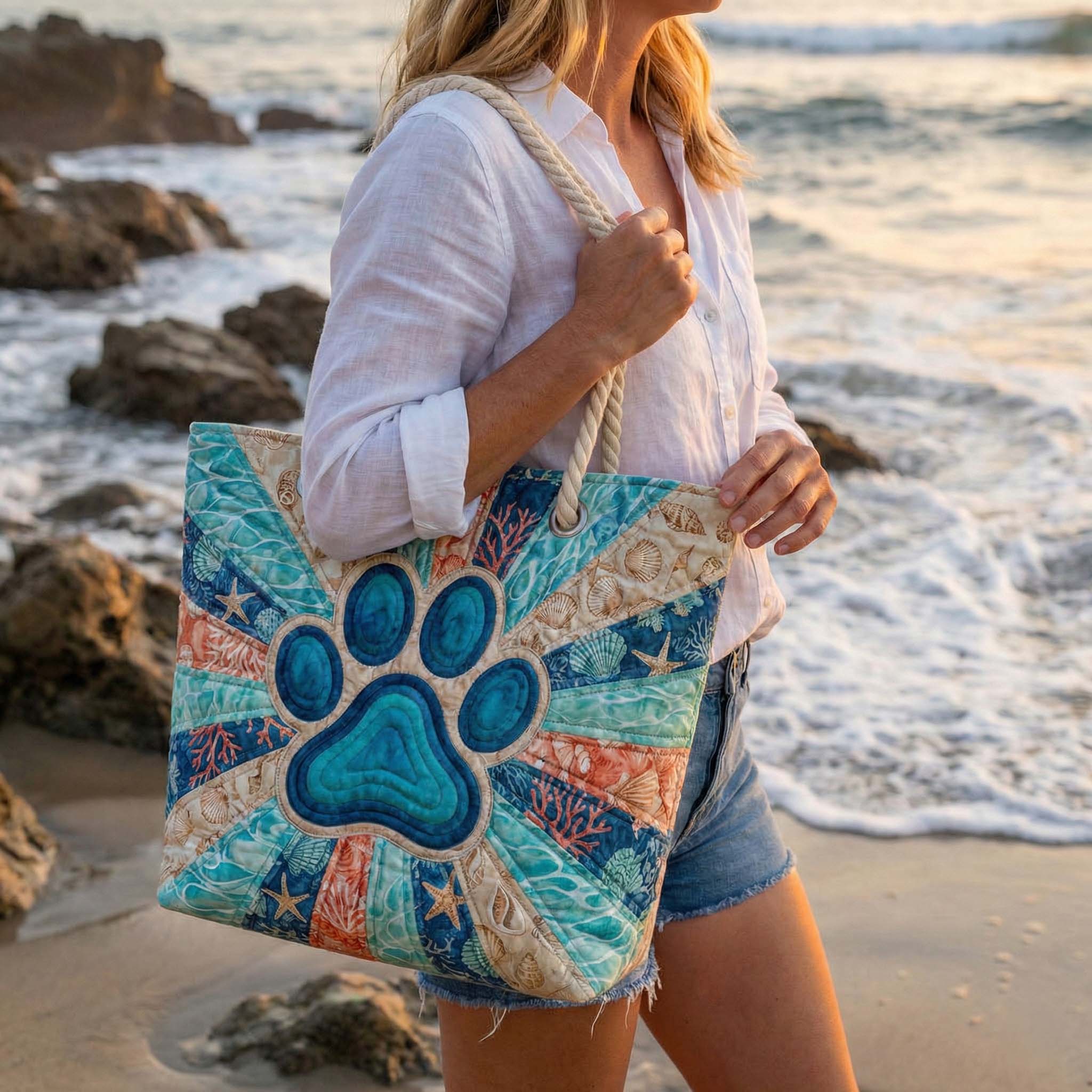 Handcrafted Beach Bag | Paw Print