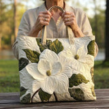 Handcrafted Bag | White Flowers