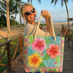 Handcrafted Beach Bag | Tropical Bloom